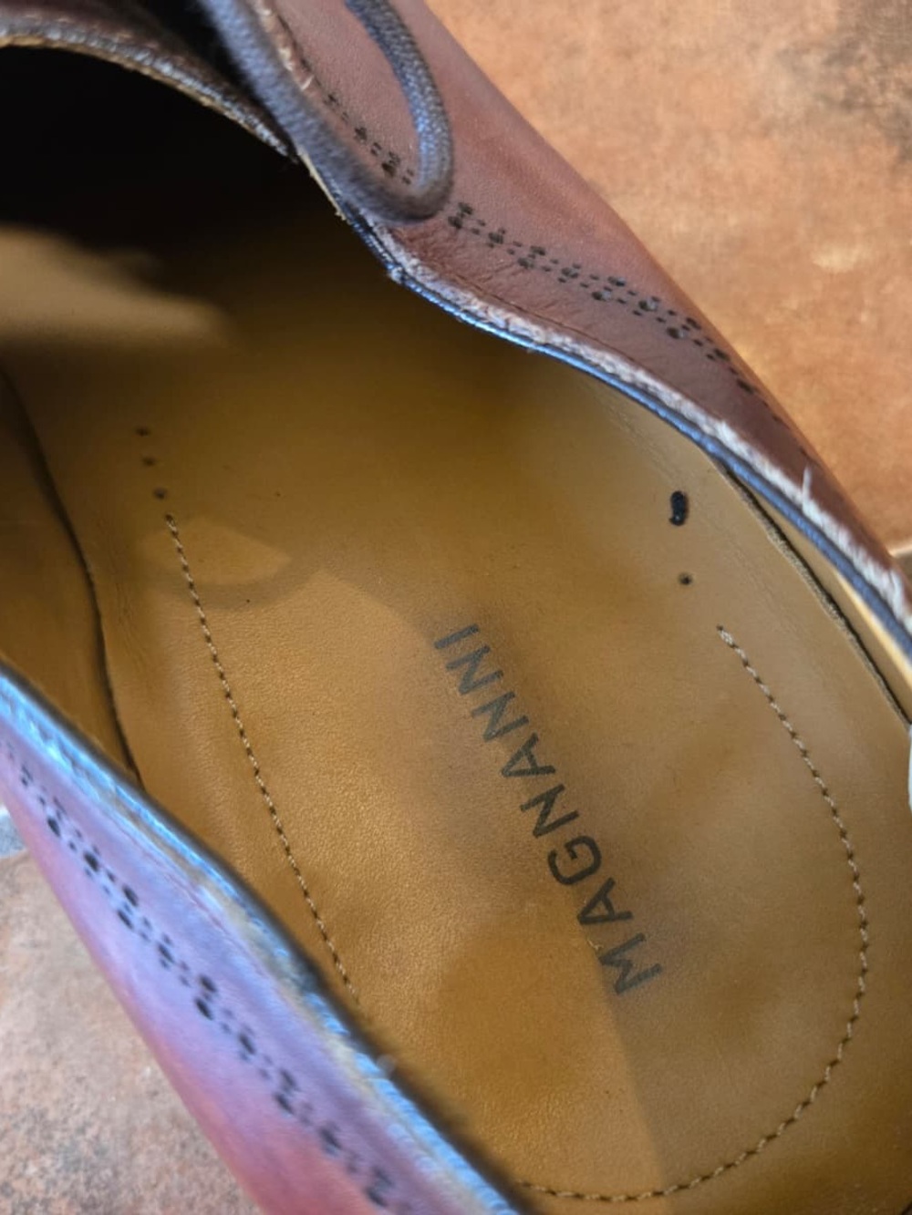 Men's Leather Derby Shoes in Rich Brown with Brogue Detail - Picture 5 of 8